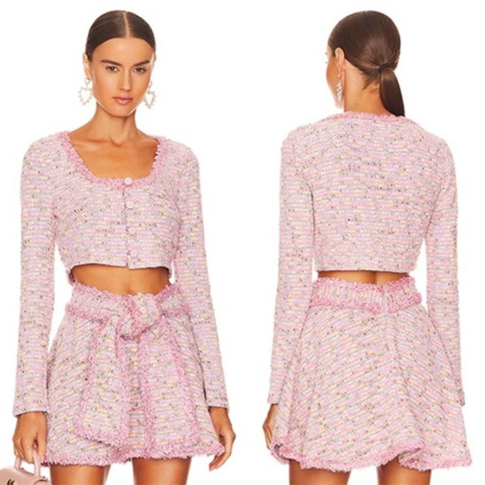 Alexis Ezza Metallic fuzzy Knit Top Women's Cherry Blossom Size: Small NWOT